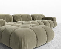 Belia Sectional Sofa - Plush Velvet - Olive Green