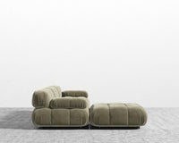 Belia Sectional Sofa - Plush Velvet - Olive Green