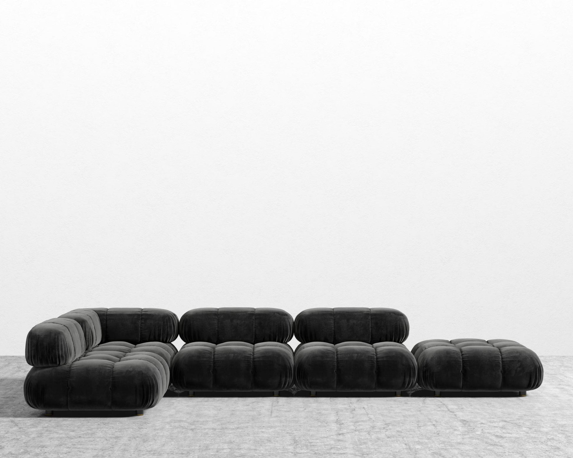 Belia Modular Sectional - Plush Velvet - Black