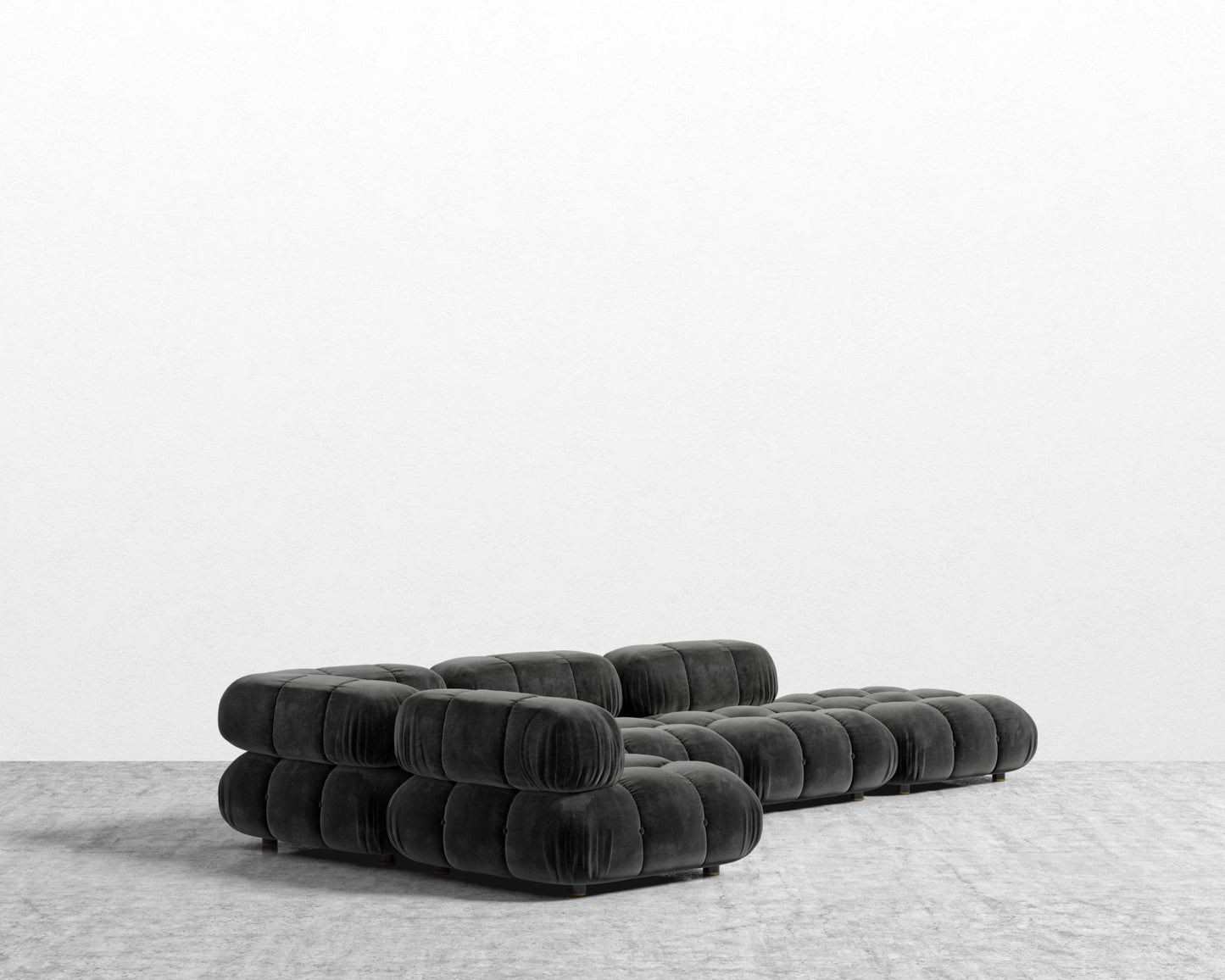 Belia Modular Sectional - Plush Velvet - Black