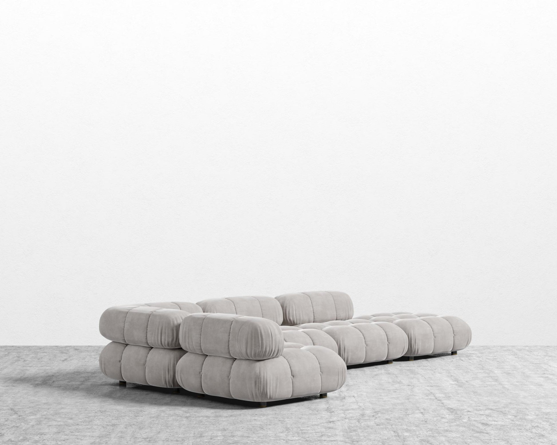 Belia Modular Sectional - Venice Vegan Suede - Chiffon