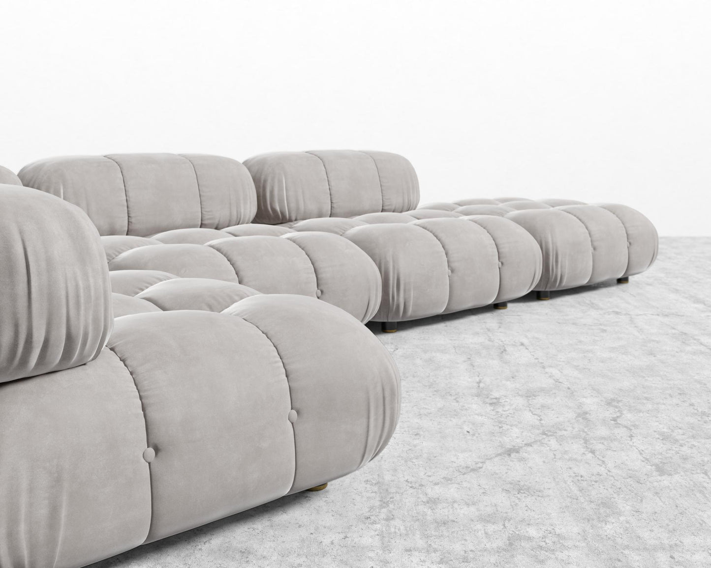 Belia Modular Sectional - Venice Vegan Suede - Chiffon
