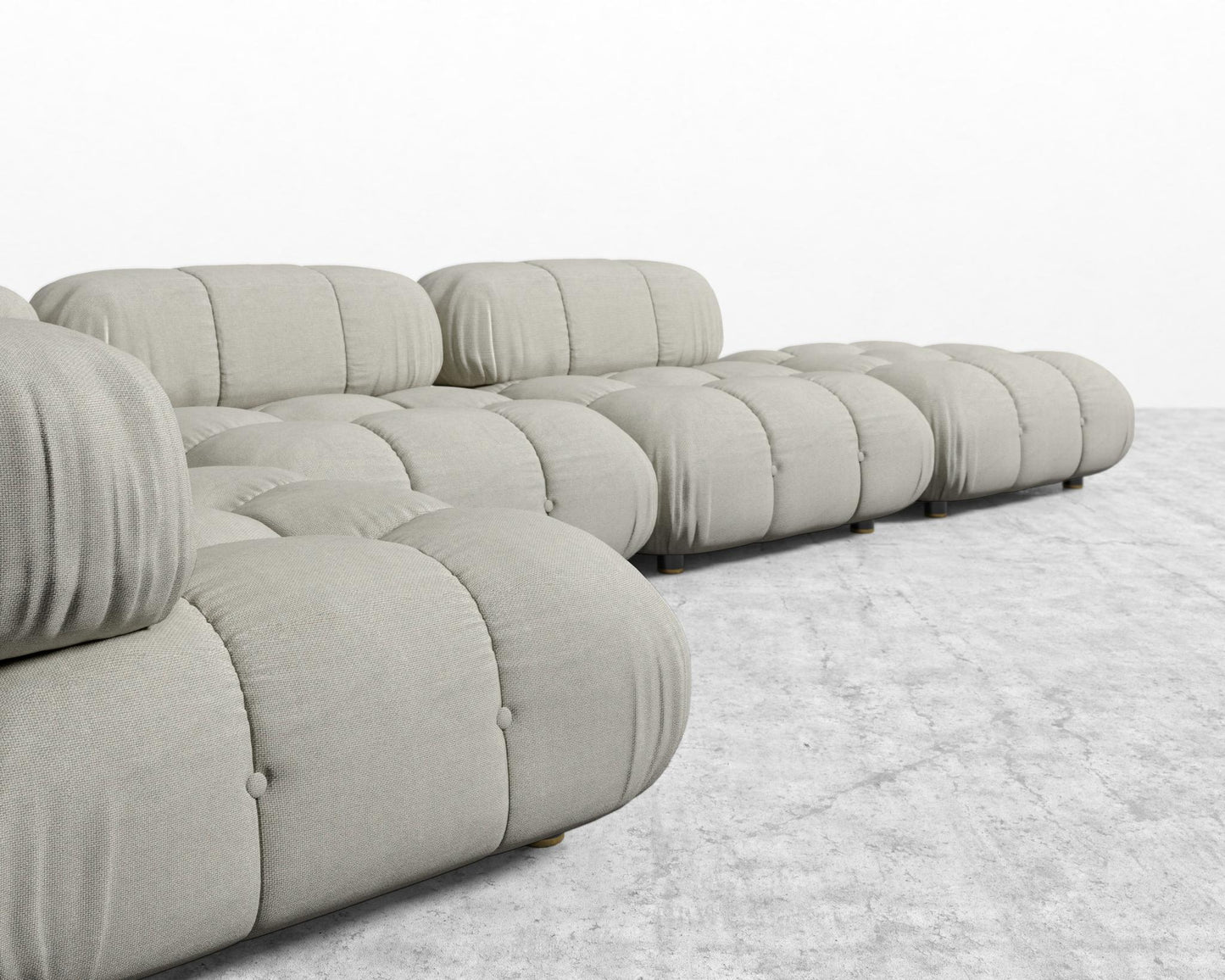 Belia Modular Sectional - Plush Weave - Oyster