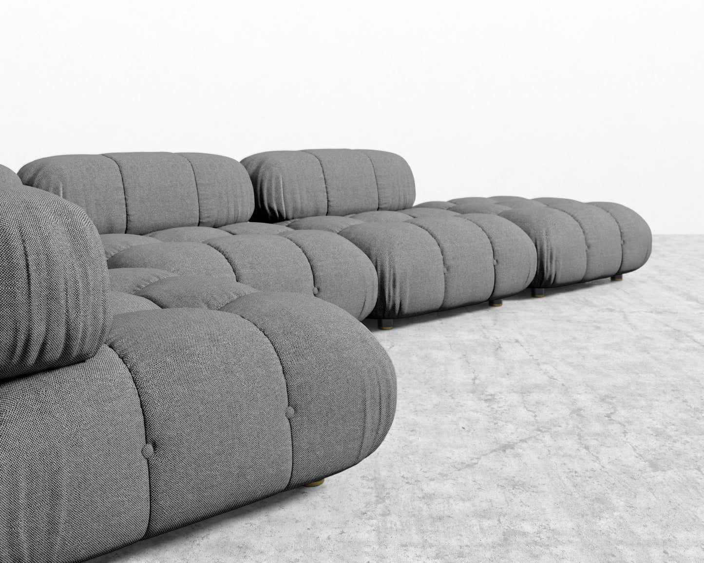 Belia Modular Sectional - Plush Weave - Porpoise