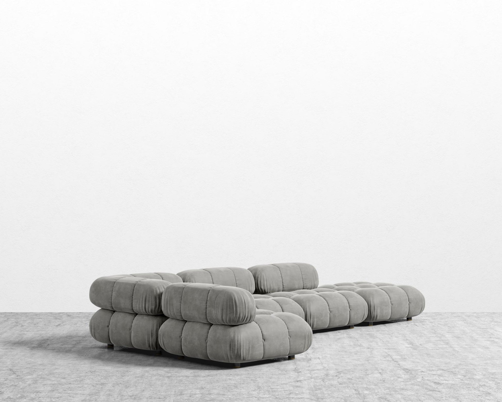 Belia Modular Sectional - Venice Vegan Suede - Strato