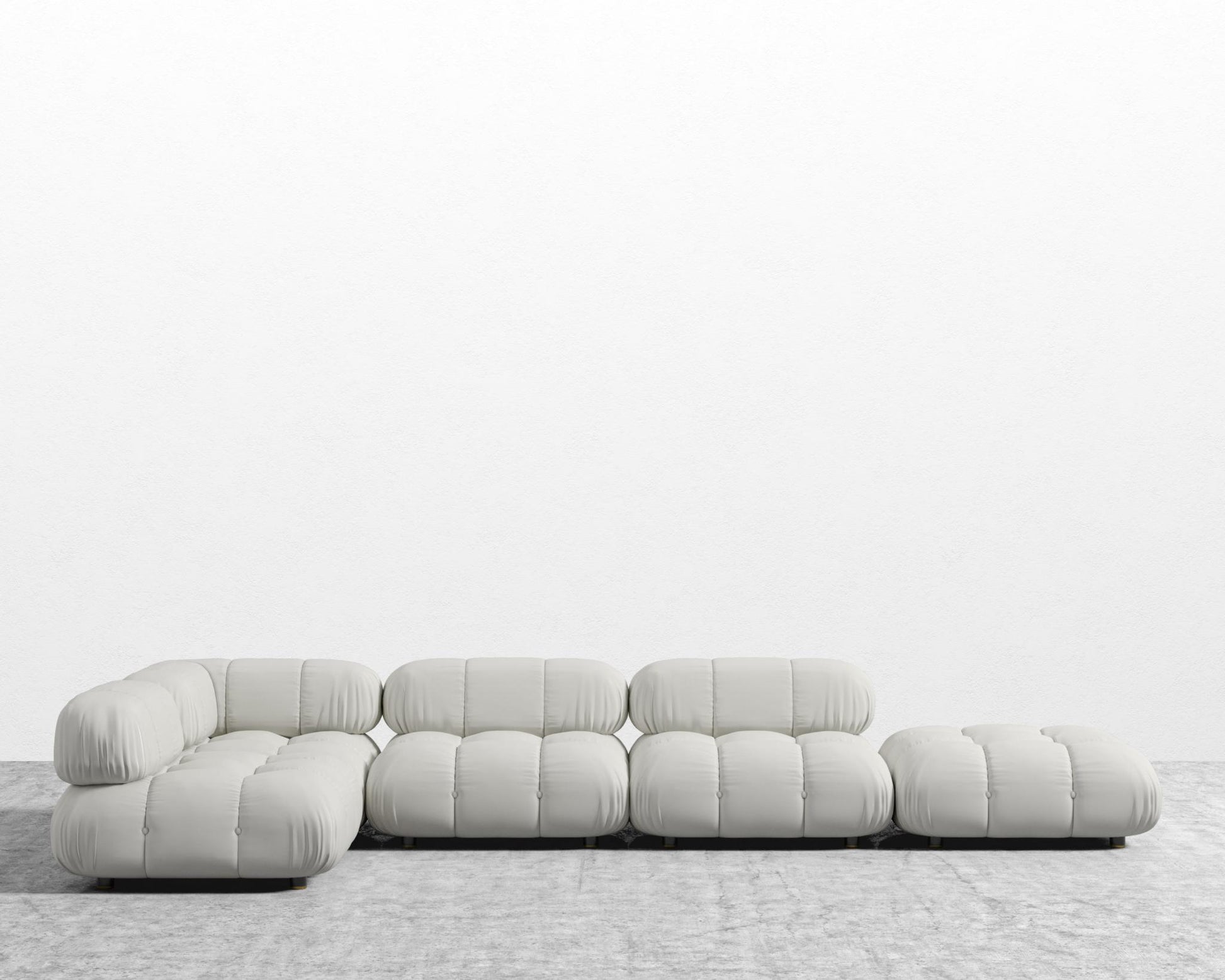 Belia Modular Sectional - Trento Microfiber Leather - Trento Eggshell