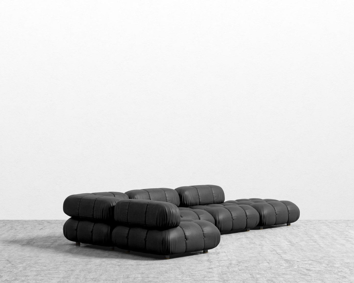 Belia Modular Sectional - Trento Microfiber Leather - Trento Jet Black