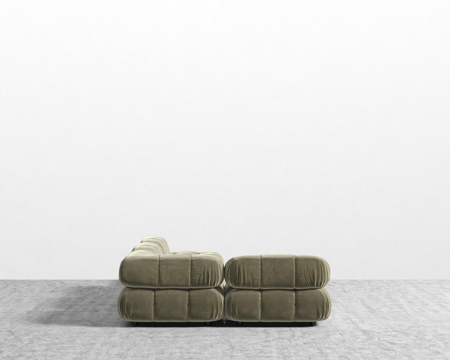 Belia Modular Sectional - Plush Velvet - Olive Green