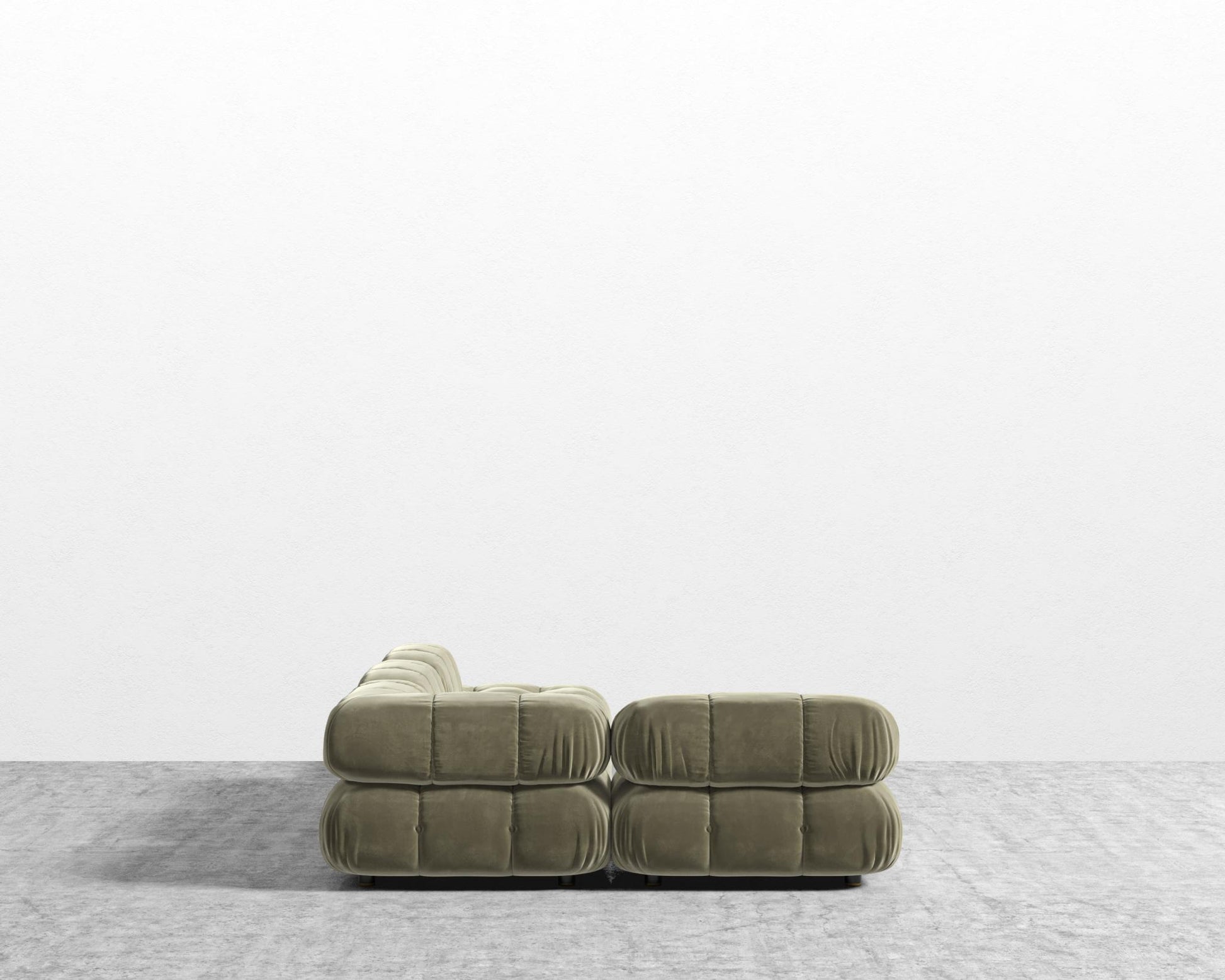 Belia Modular Sectional - Plush Velvet - Olive Green