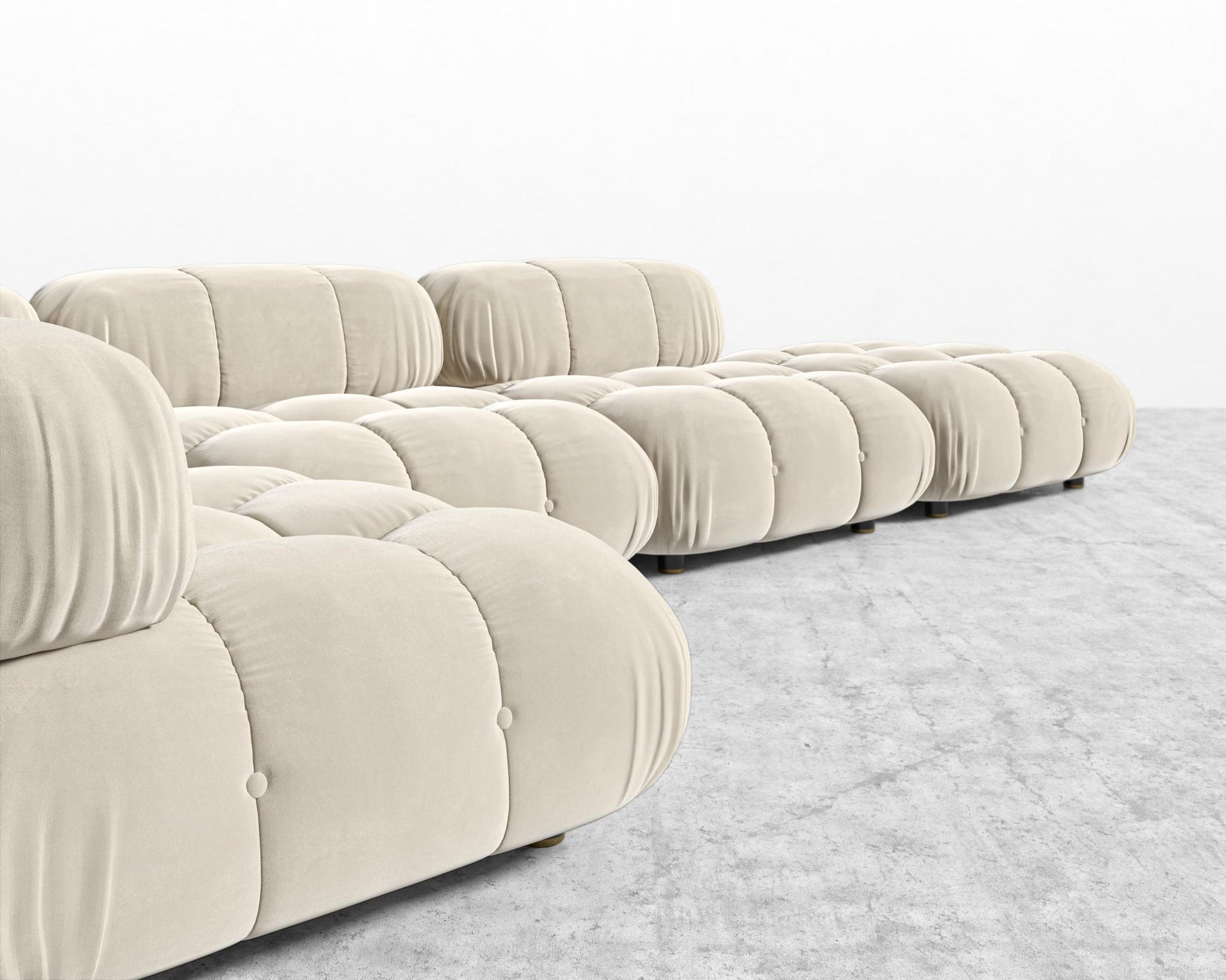 Belia Modular Sectional - Plush Velvet - Warm Taupe