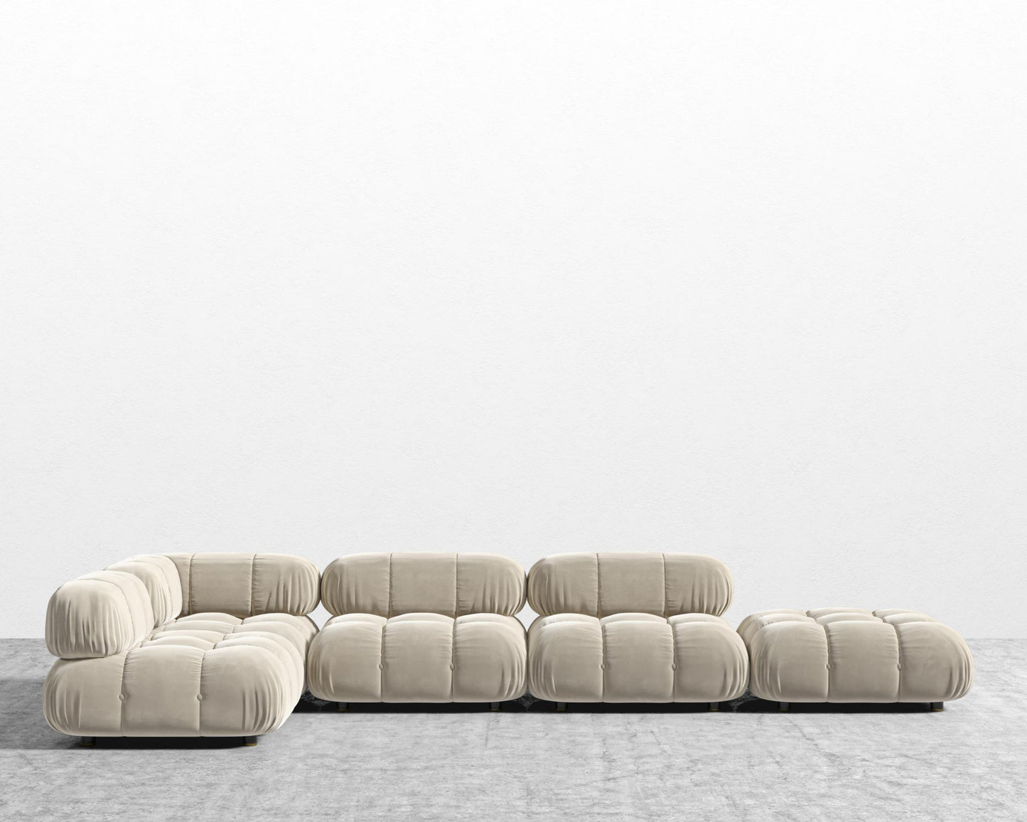 Belia Modular Sectional - Plush Velvet - Warm Taupe