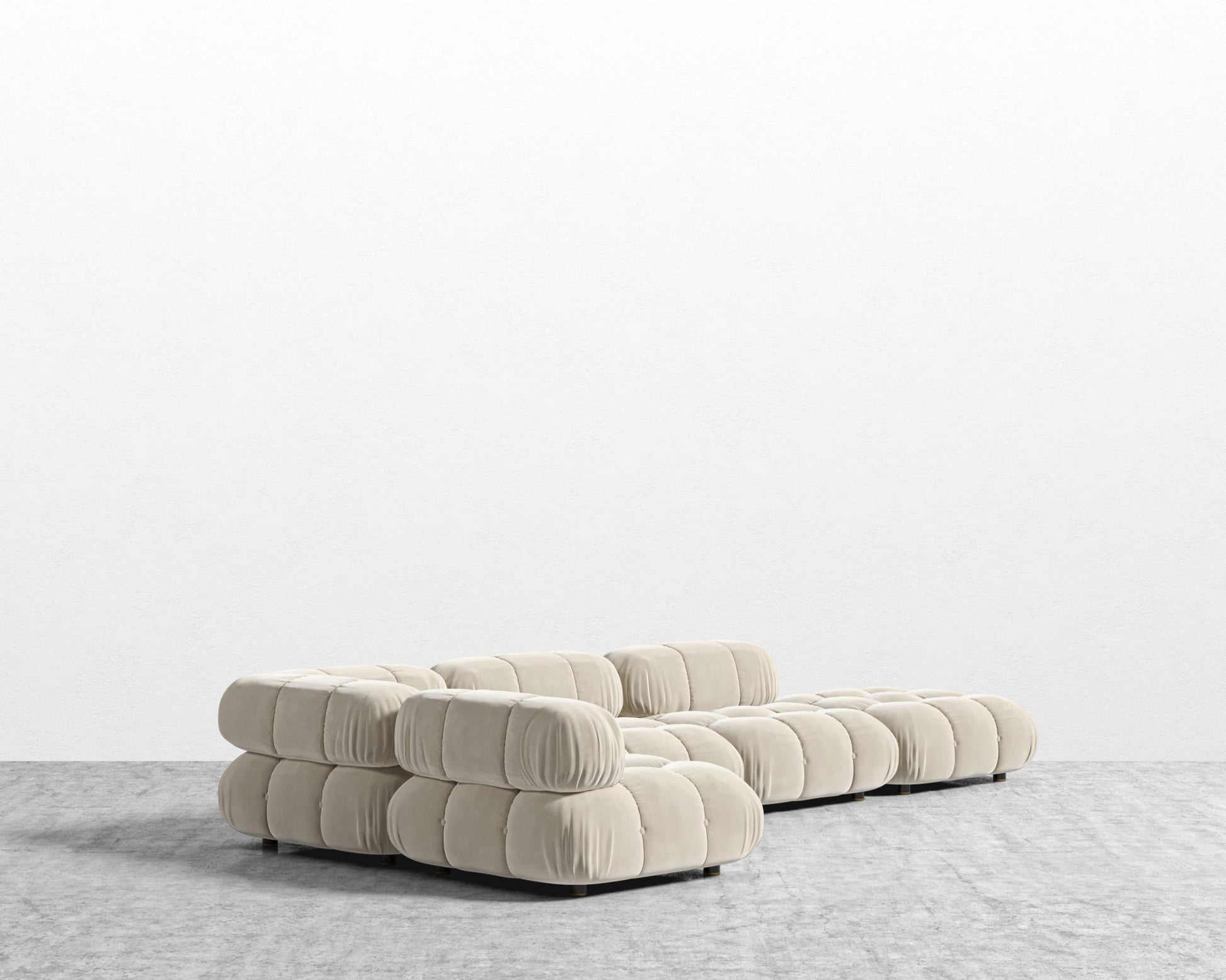 Belia Modular Sectional - Plush Velvet - Warm Taupe