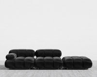 Belia Open End Sofa - Plush Velvet - Black