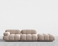 Belia Open End Sofa - Plush Velvet - Blush