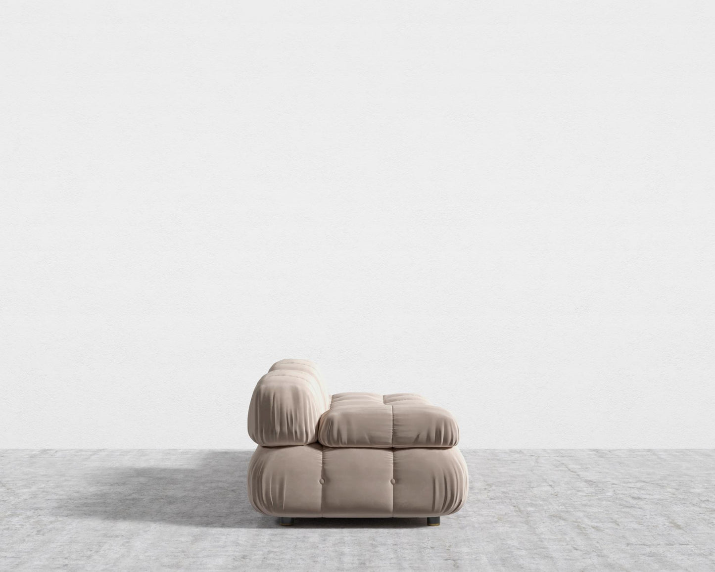 Belia Open End Sofa - Plush Velvet - Blush
