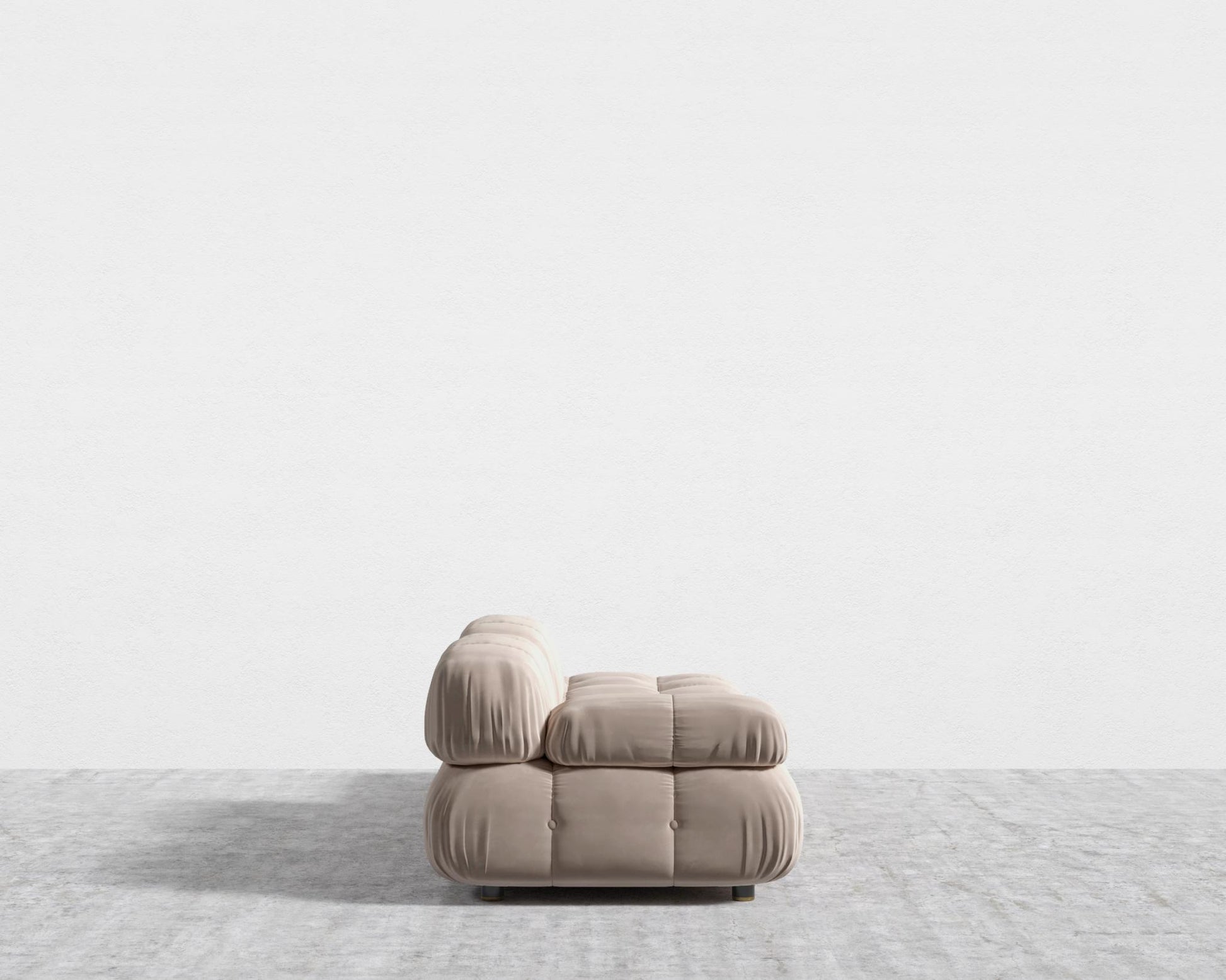Belia Open End Sofa - Plush Velvet - Blush