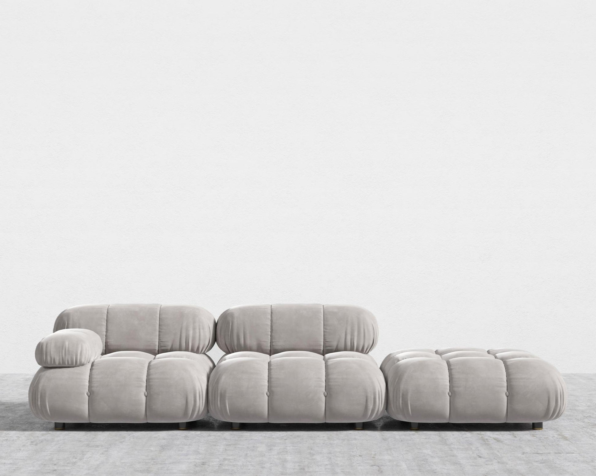 Belia Open End Sofa - Venice Vegan Suede - Chiffon