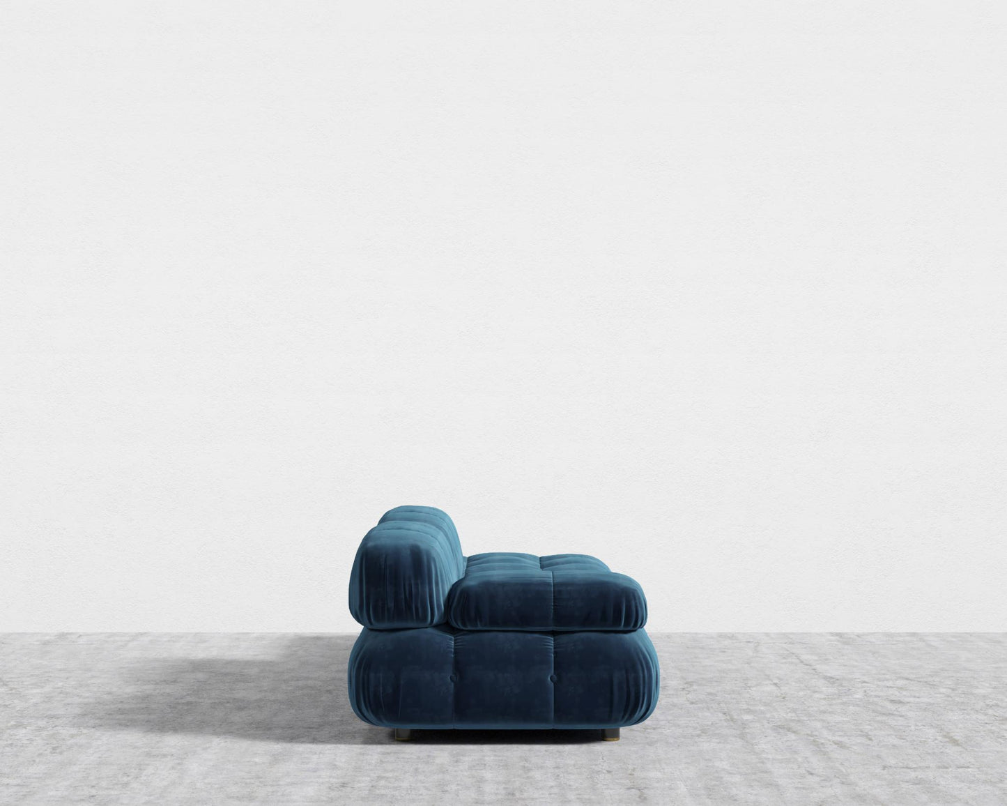 Belia Open End Sofa - Plush Velvet - Cobalt