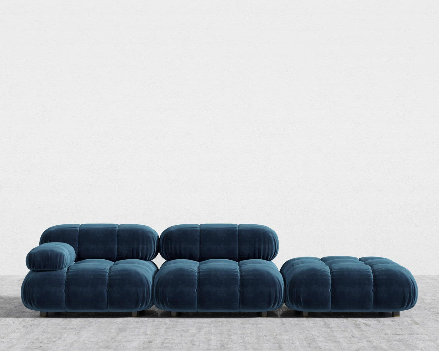 Belia Open End Sofa - Plush Velvet - Cobalt
