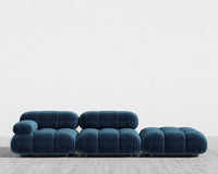 Belia Open End Sofa - Plush Velvet - Cobalt