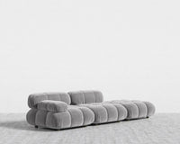 Belia Open End Sofa - Plush Velvet - Glacier Grey