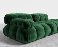 Belia Open End Sofa - Plush Velvet - Moss