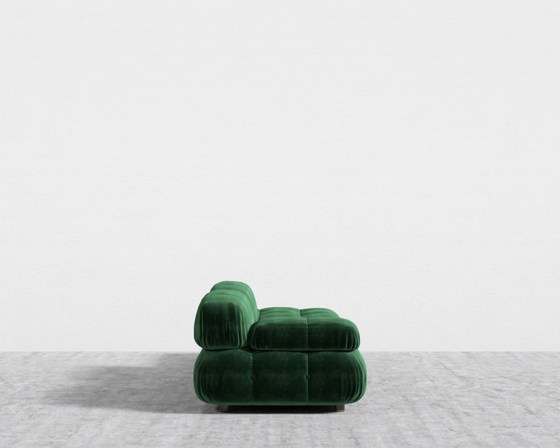 Belia Open End Sofa - Plush Velvet - Moss