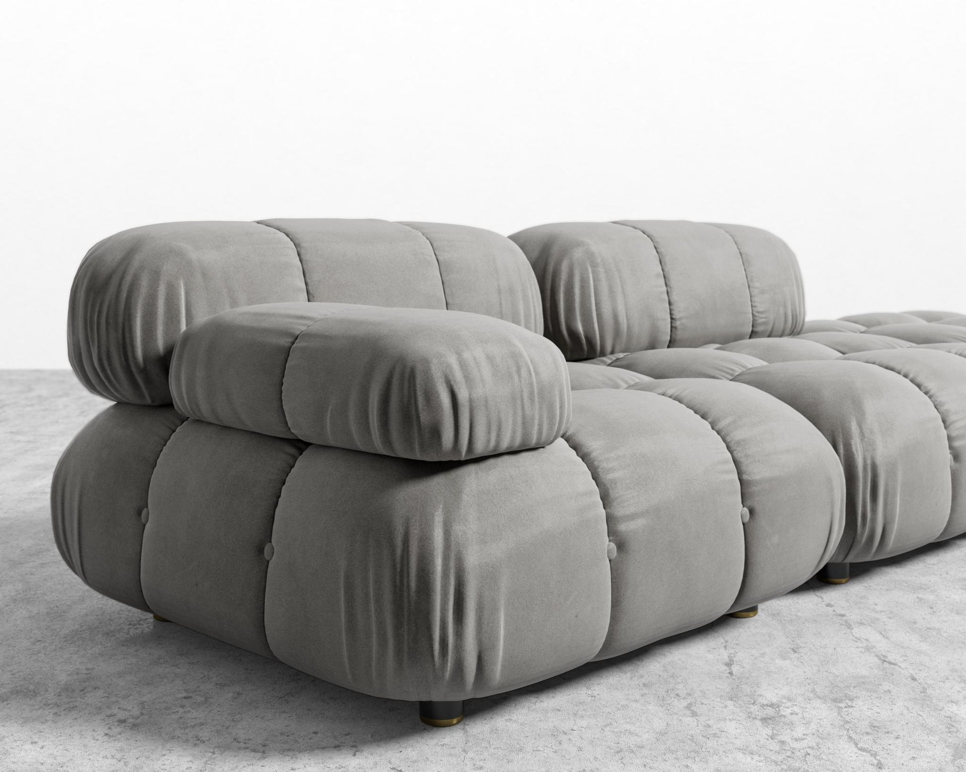 Belia Open End Sofa - Venice Vegan Suede - Strato