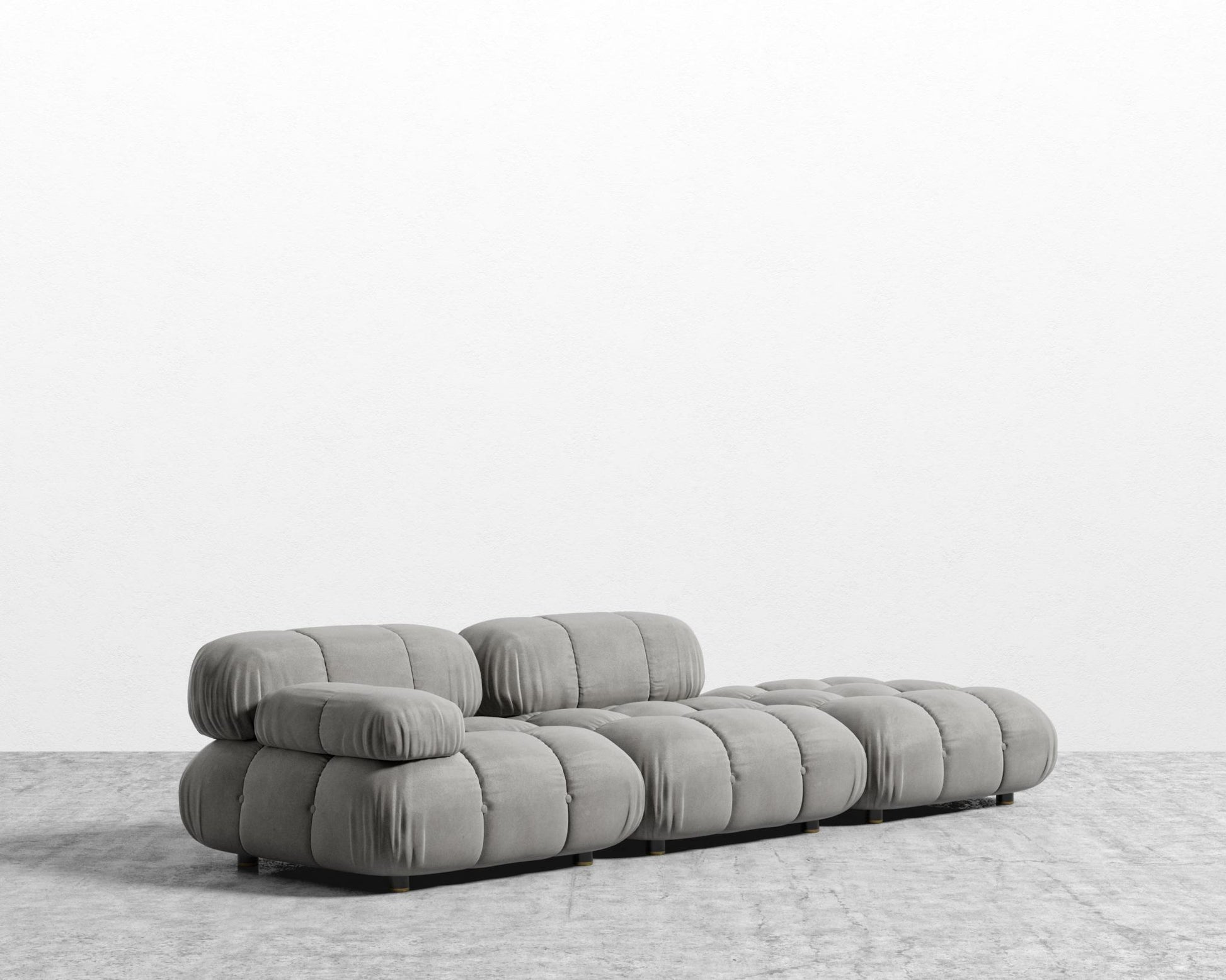 Belia Open End Sofa - Venice Vegan Suede - Strato