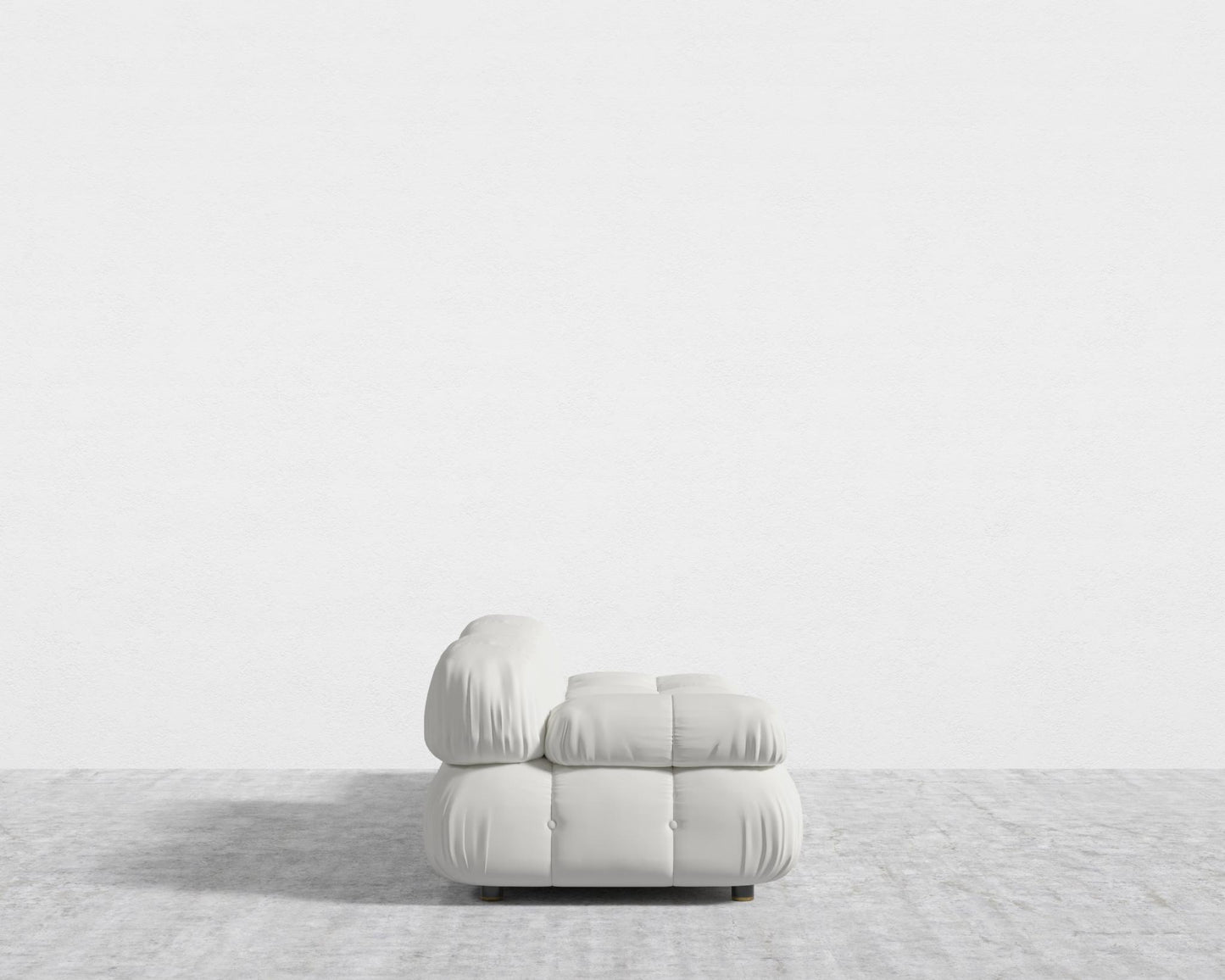 Belia Open End Sofa - Trento Microfiber Leather - Trento Eggshell