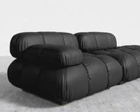 Belia Open End Sofa - Trento Microfiber Leather - Trento Jet Black