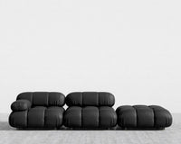 Belia Open End Sofa - Trento Microfiber Leather - Trento Jet Black
