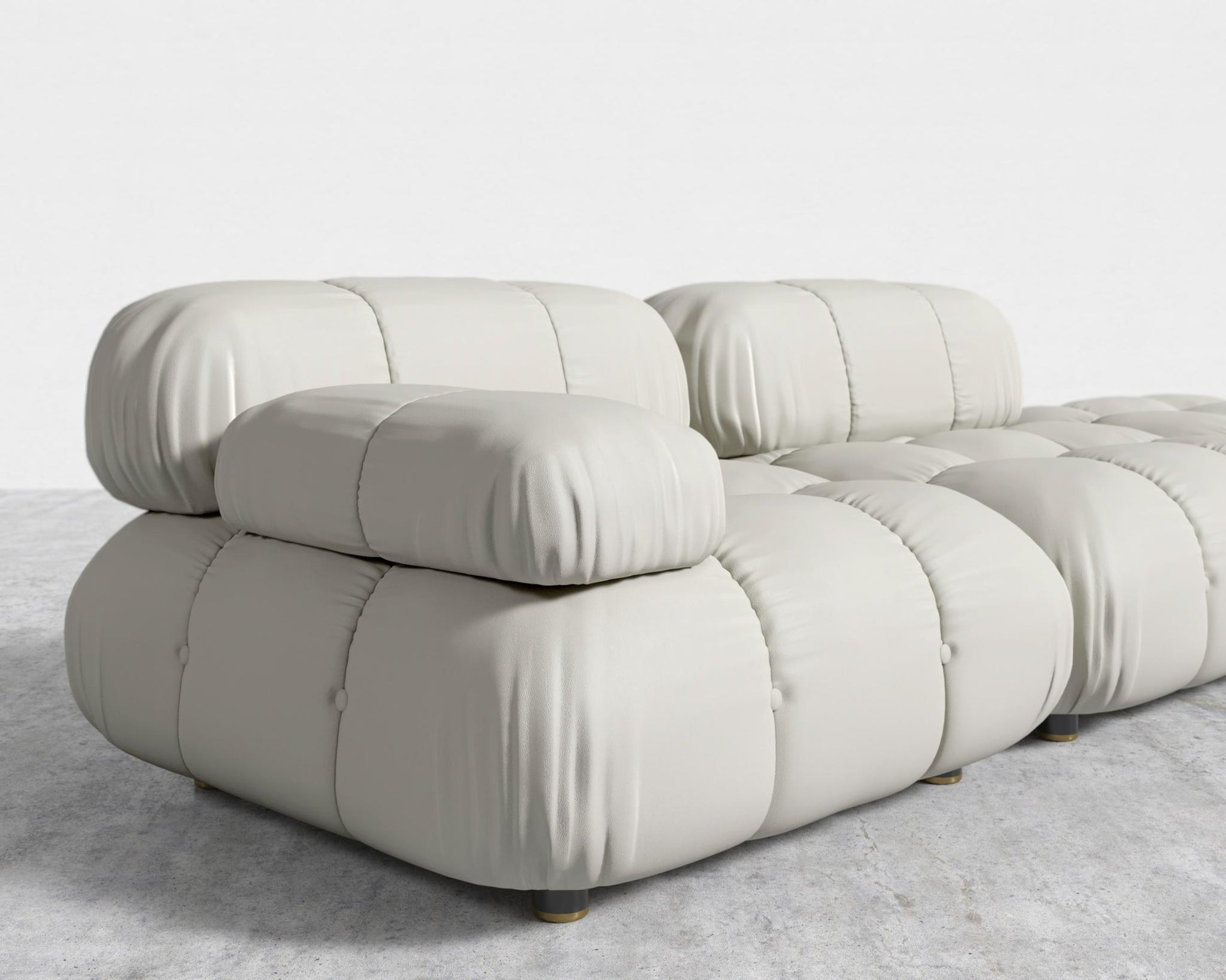 Belia Open End Sofa - Trento Microfiber Leather - Trento Taupe