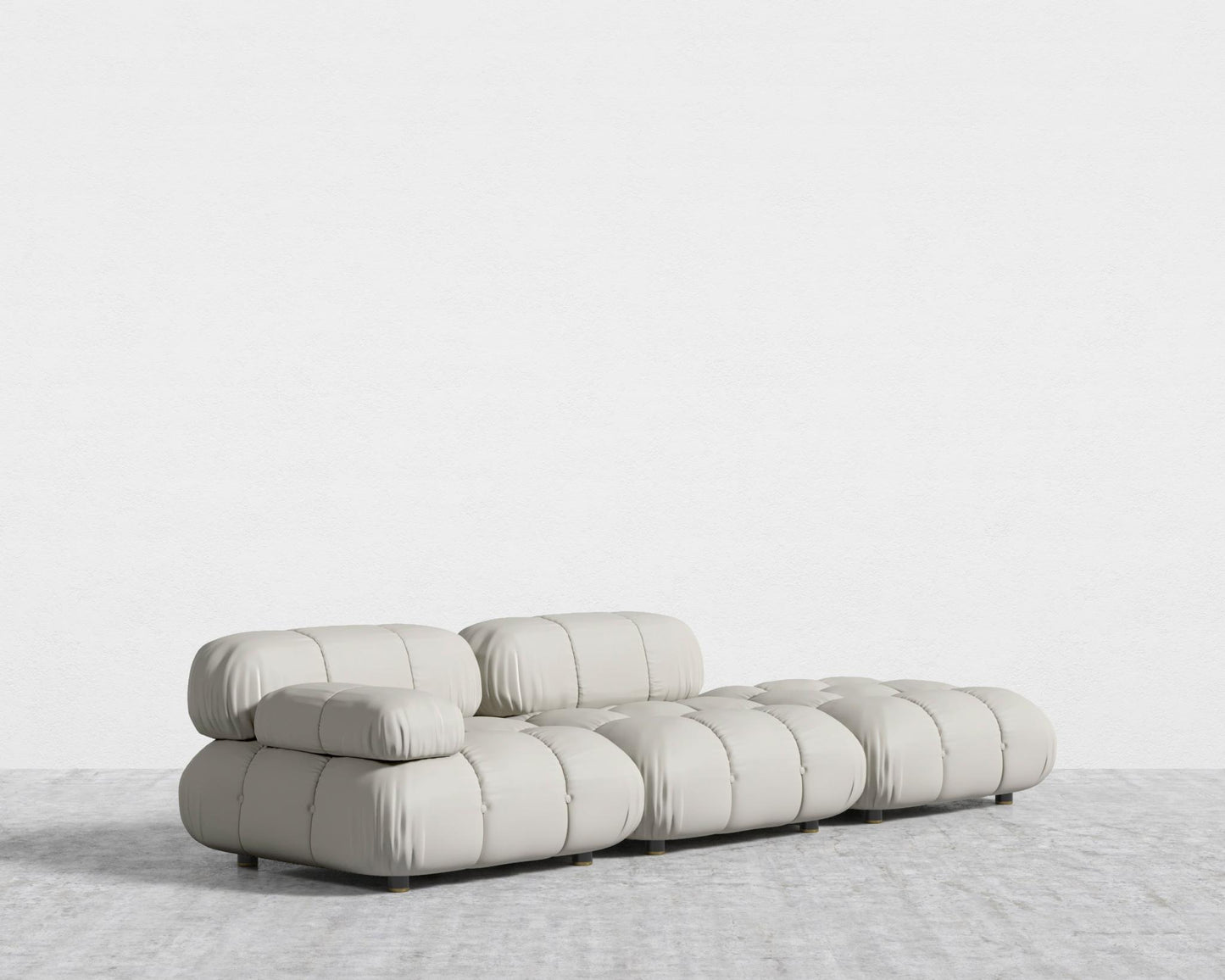 Belia Open End Sofa - Trento Microfiber Leather - Trento Taupe