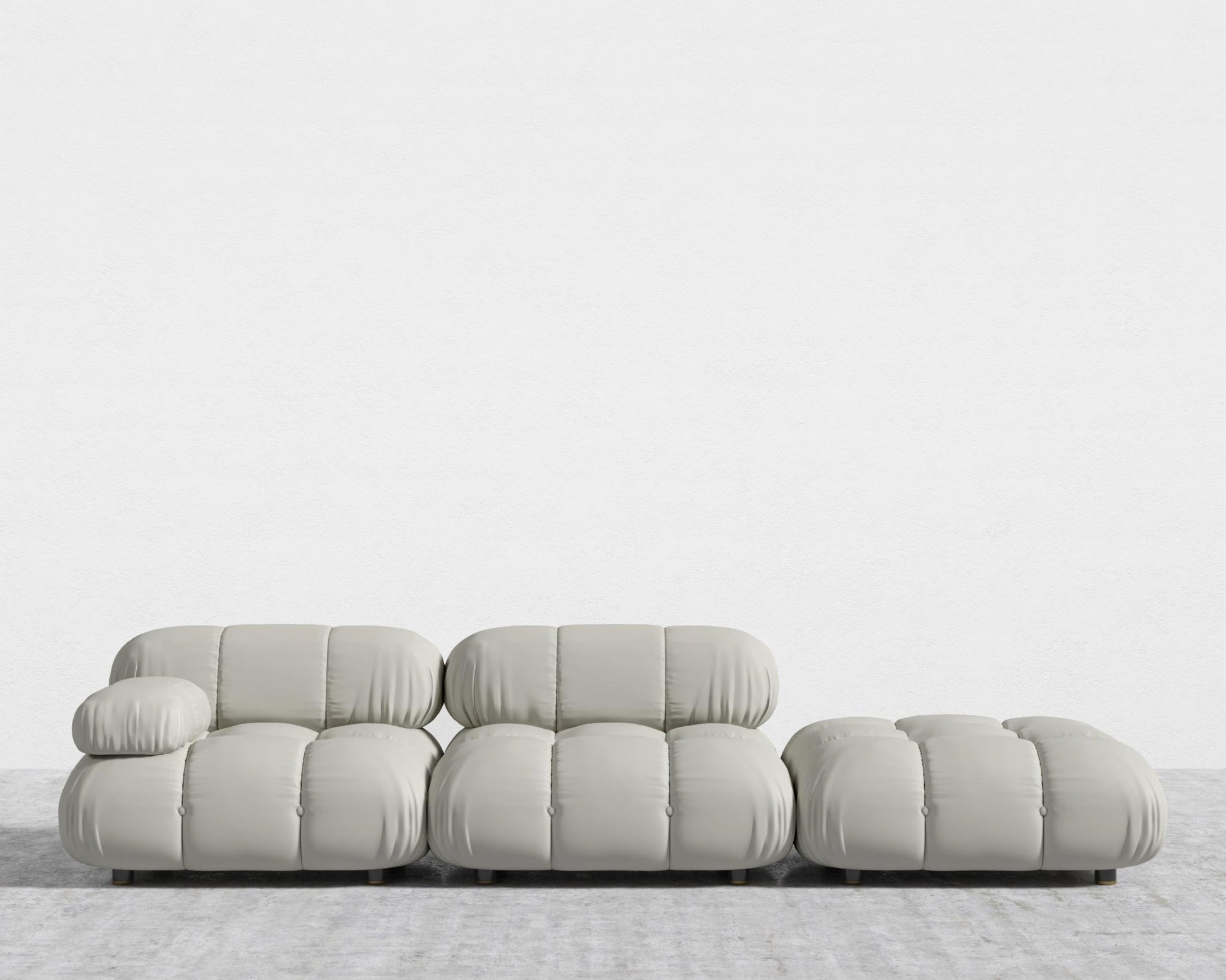 Belia Open End Sofa - Trento Microfiber Leather - Trento Taupe