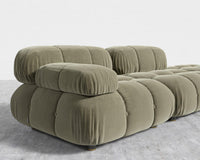 Belia Open End Sofa - Plush Velvet - Olive Green