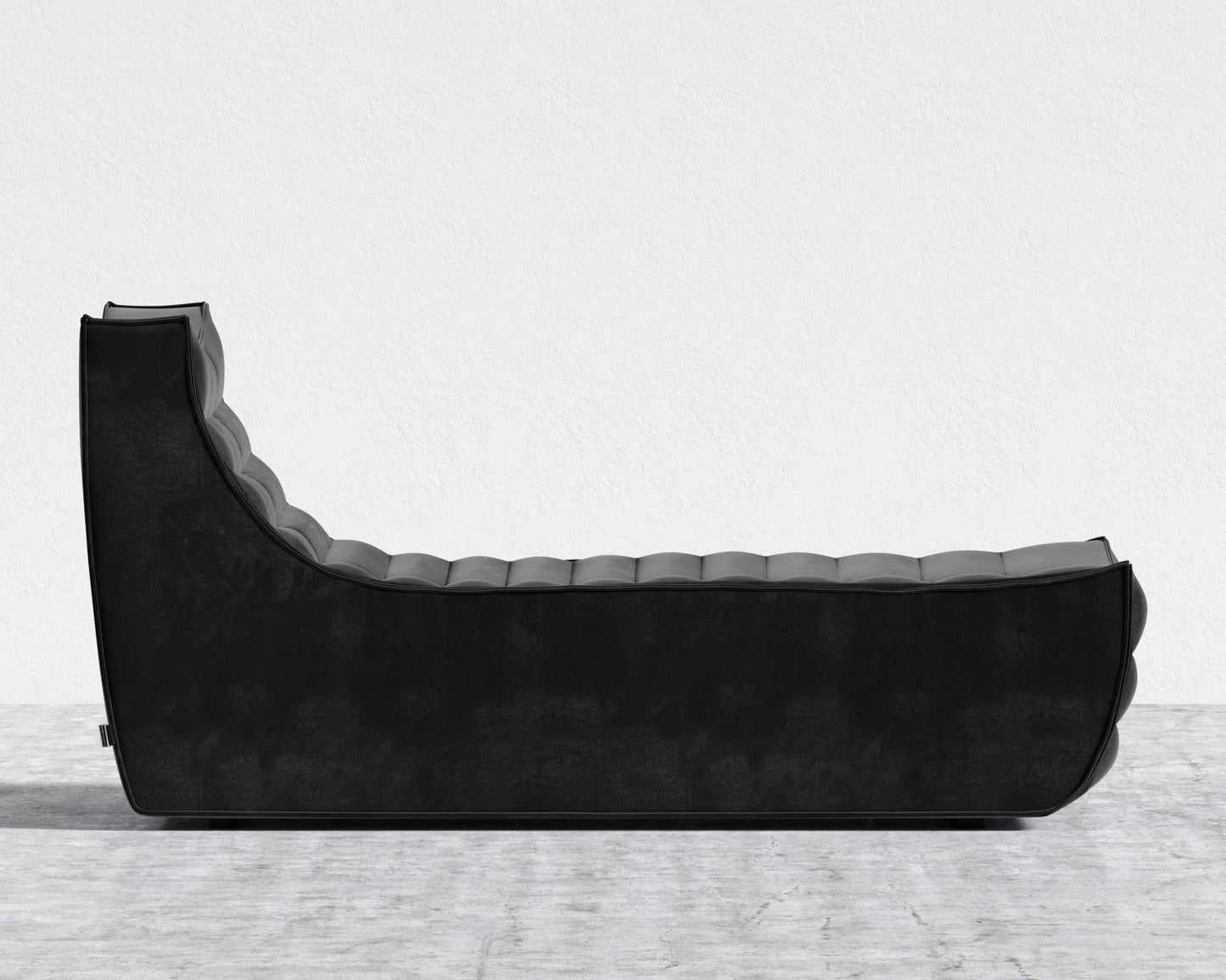 Tanner Chaise - Plush Velvet - Black