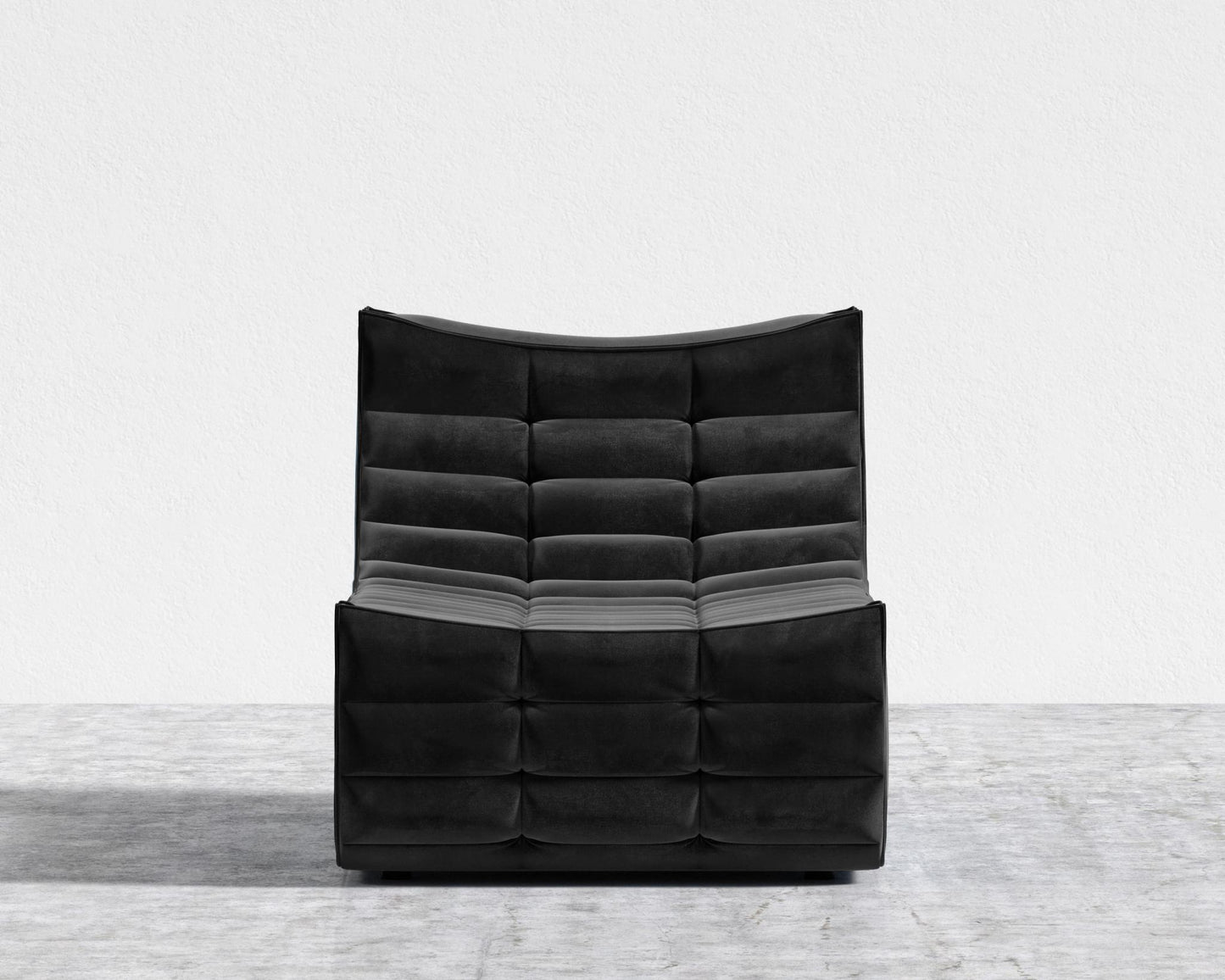 Tanner Chaise - Plush Velvet - Black
