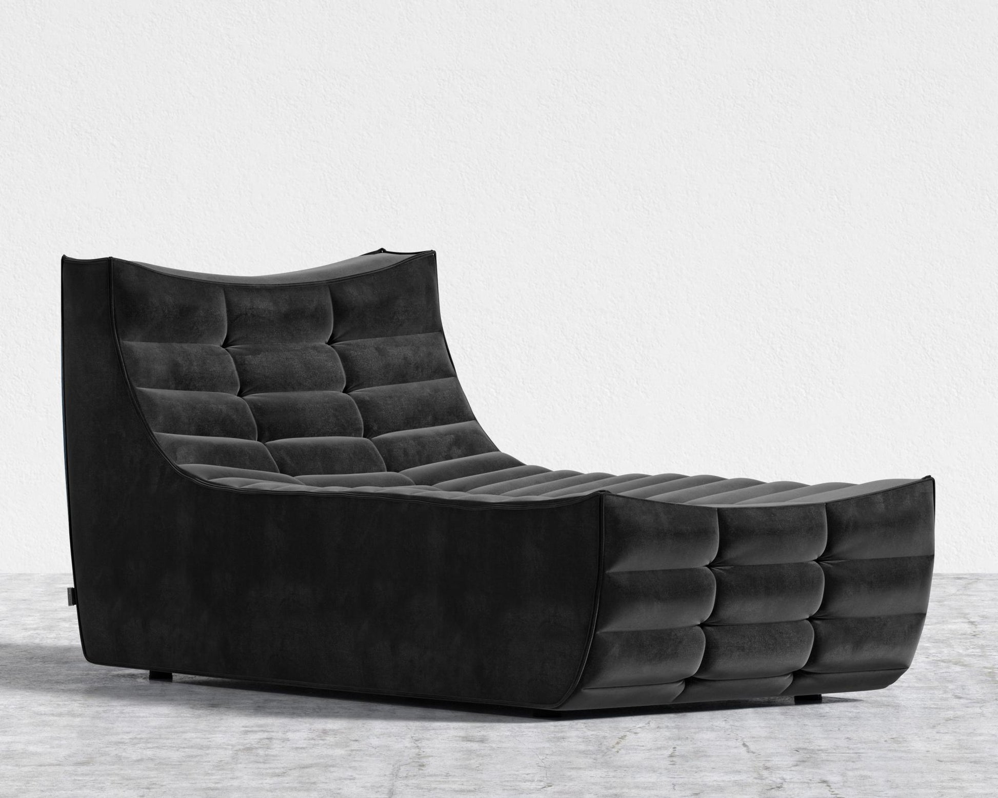 Tanner Chaise - Plush Velvet - Black