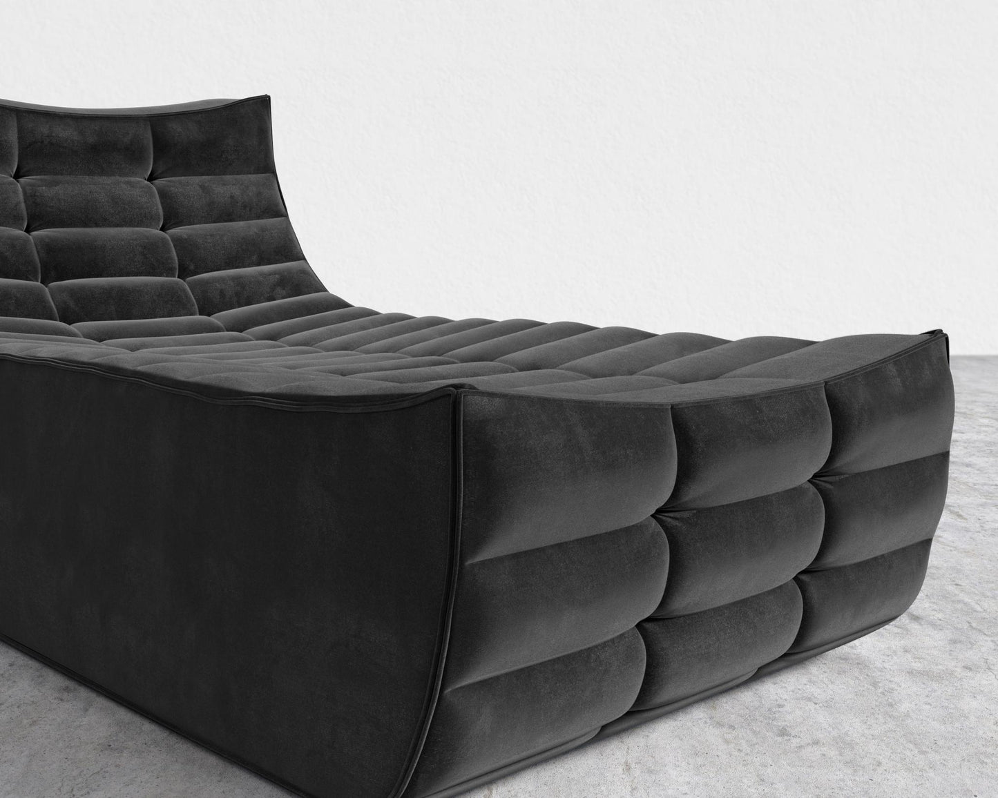 Tanner Chaise - Plush Velvet - Black