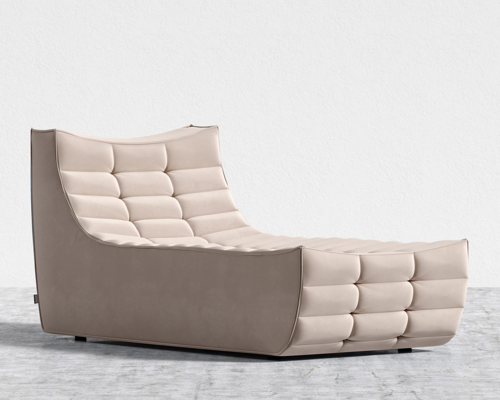Tanner Chaise - Plush Velvet - Blush