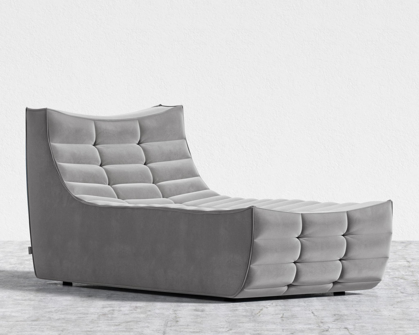 Tanner Chaise - Plush Velvet - Glacier Grey