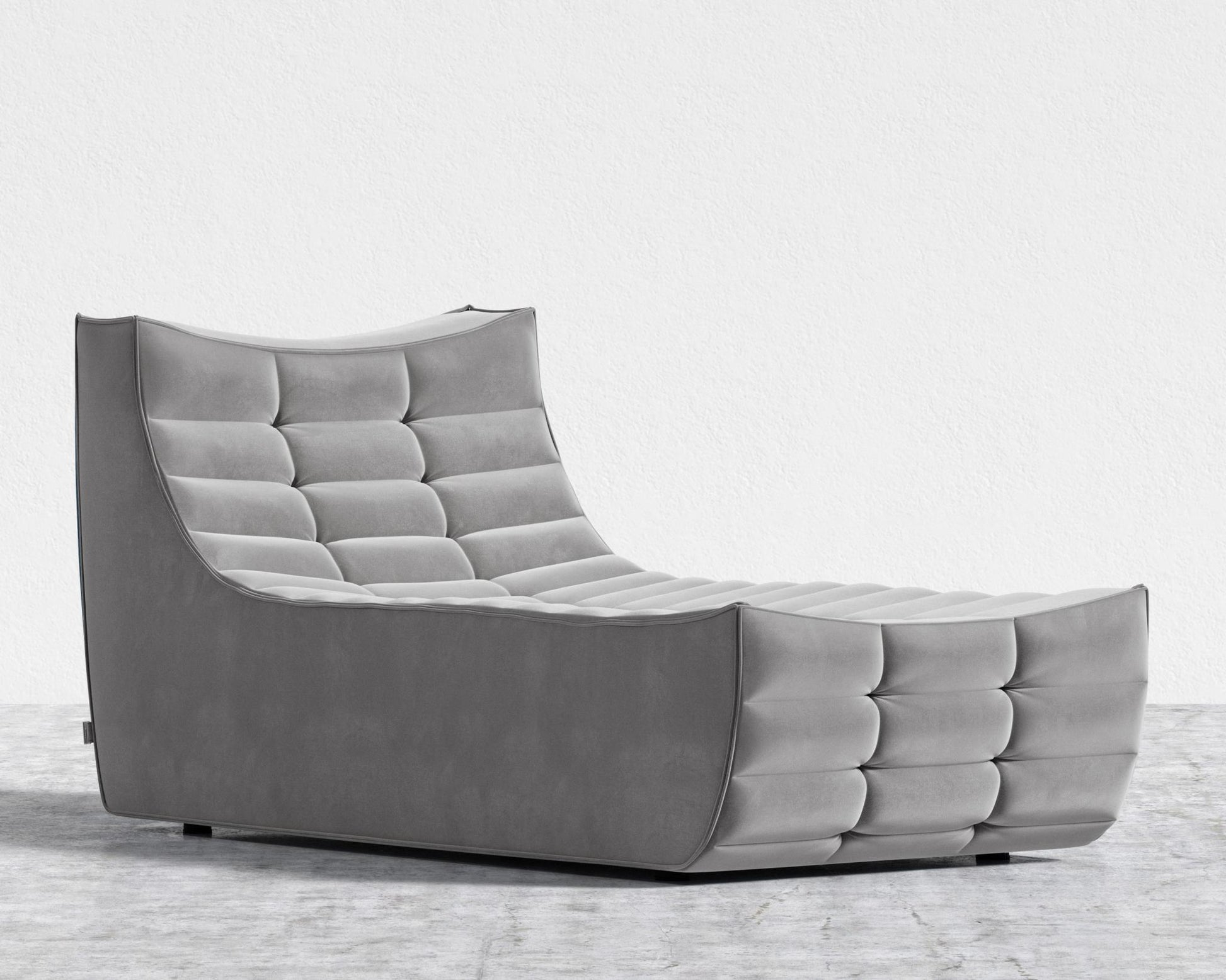 Tanner Chaise - Plush Velvet - Glacier Grey