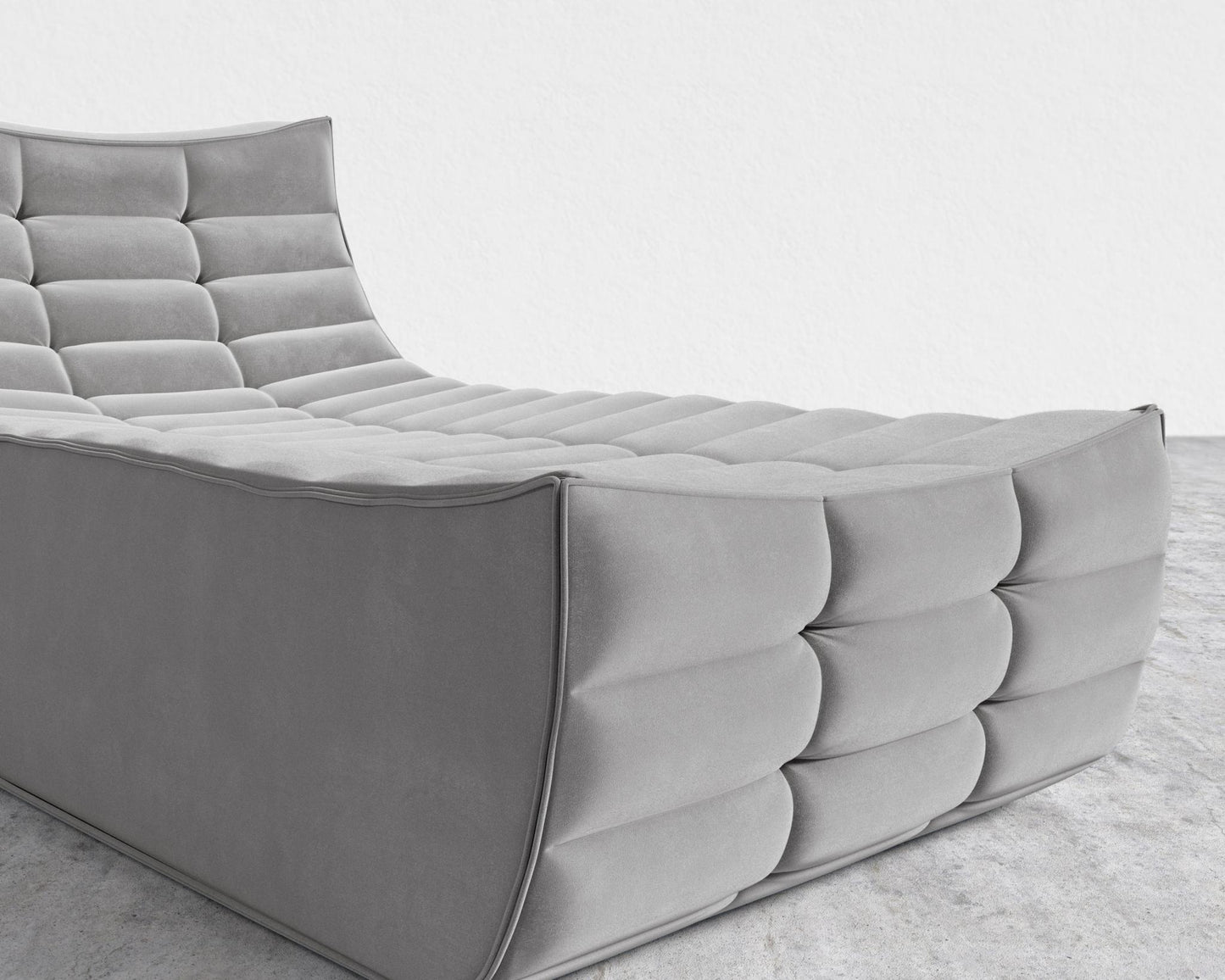 Tanner Chaise - Plush Velvet - Glacier Grey