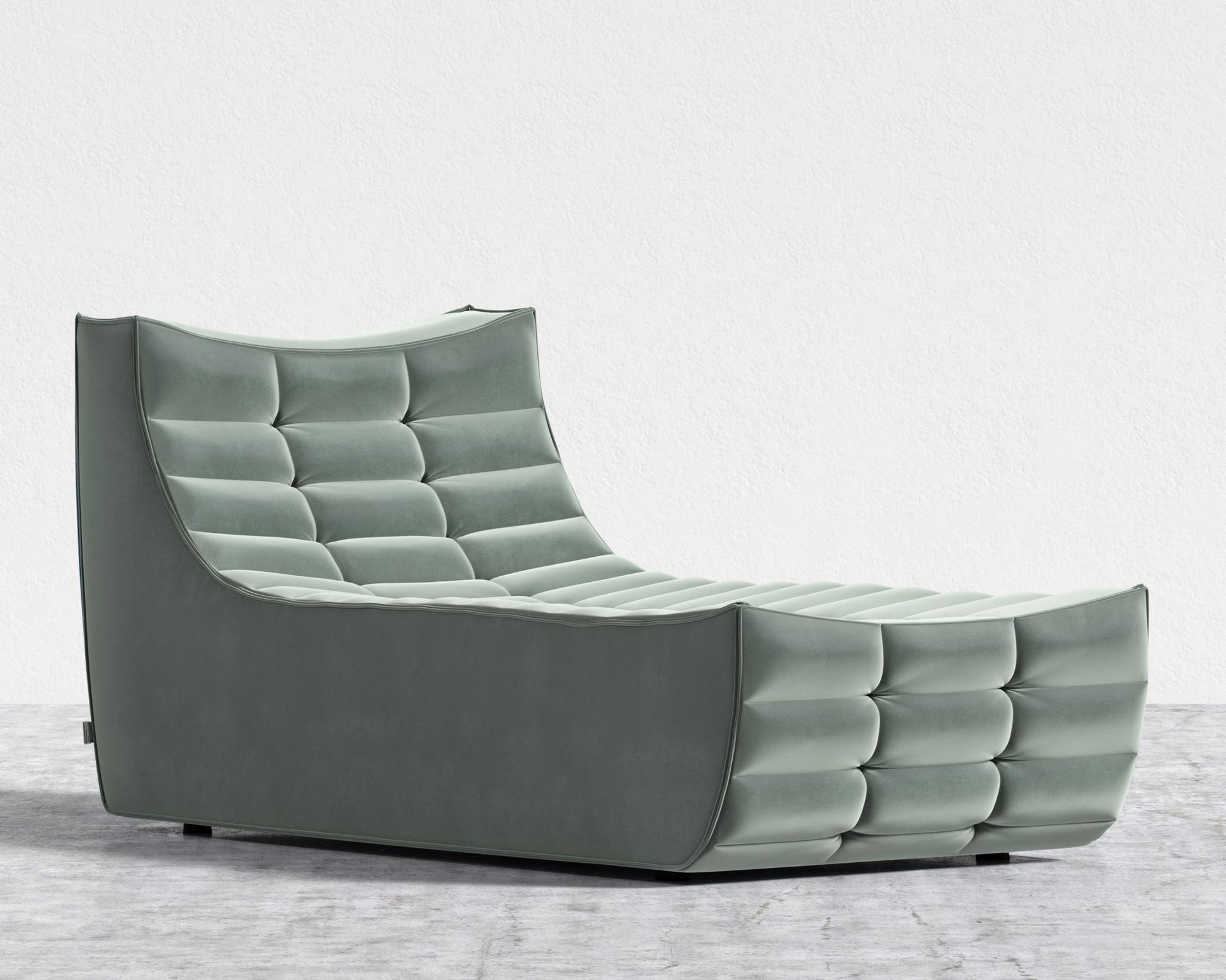 Tanner Chaise - Plush Velvet - Moonstone