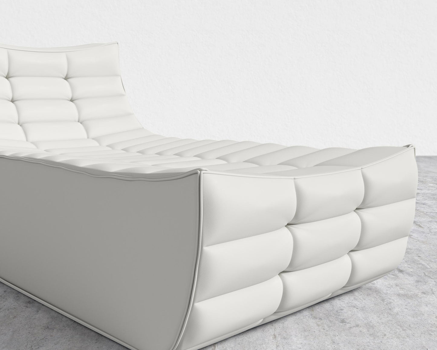 Tanner Chaise - Trento Microfiber Leather - Trento Eggshell