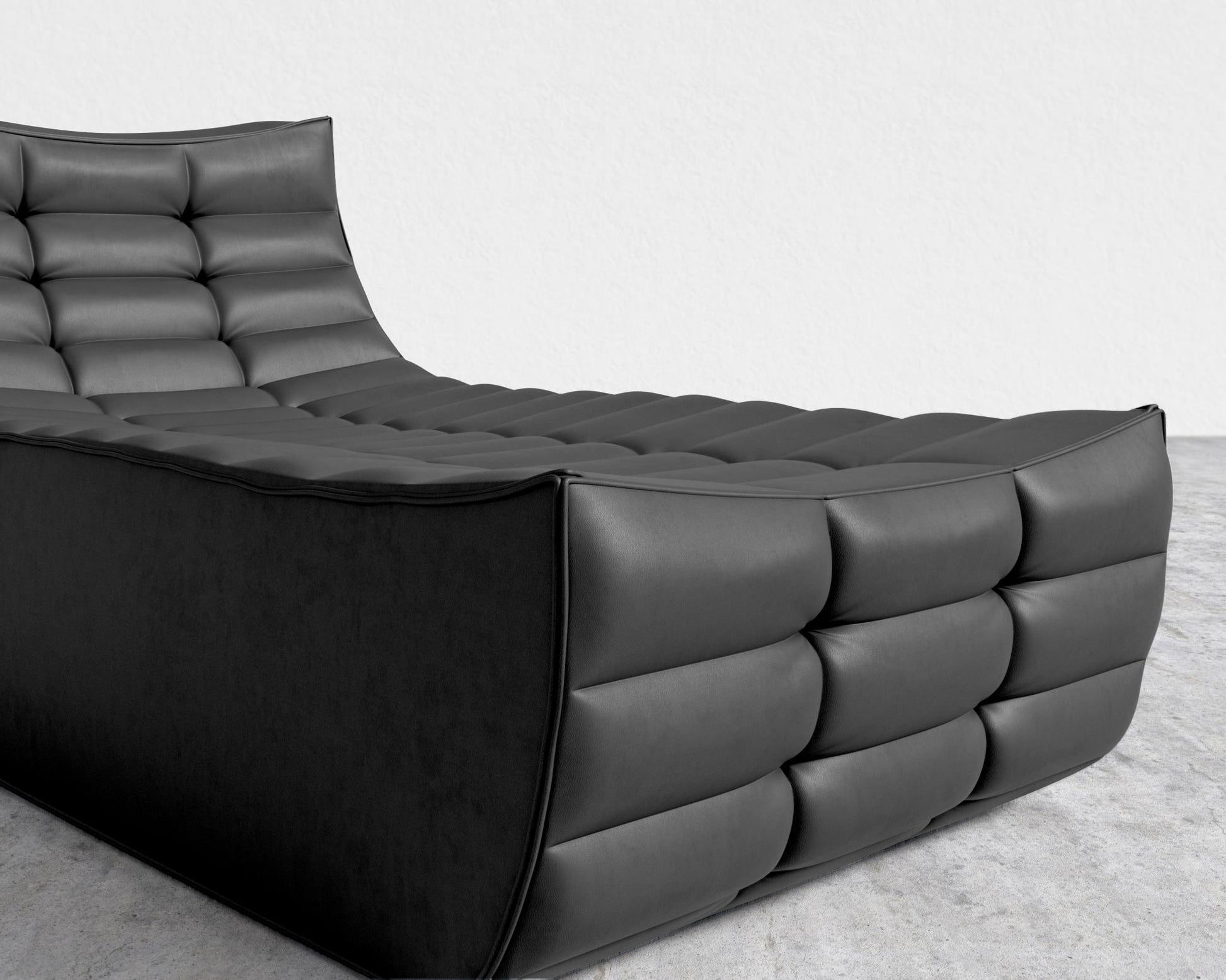 Tanner Chaise - Trento Microfiber Leather - Trento Jet Black