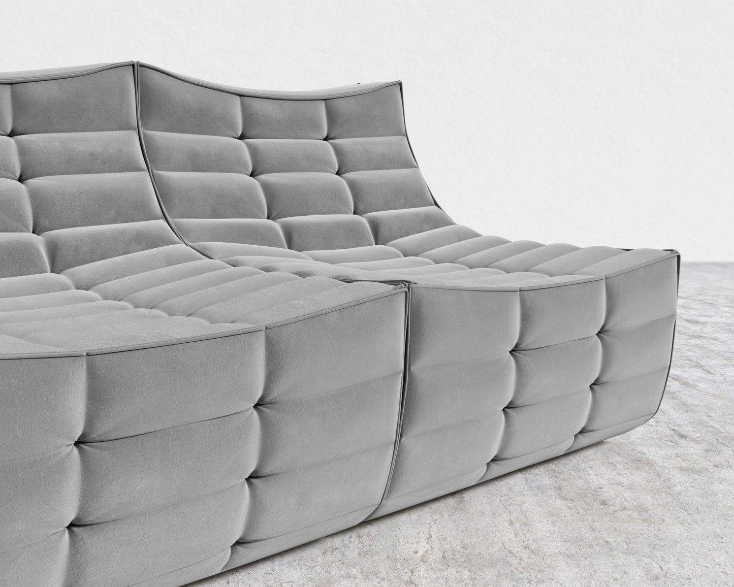 Tanner Sofa - Plush Velvet - Glacier Grey