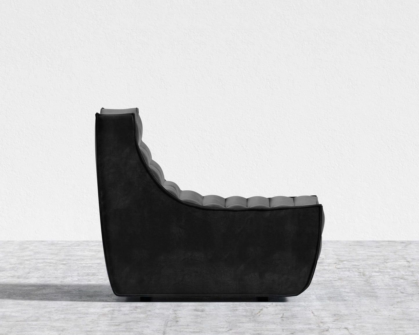 Tanner Armless - Plush Velvet - Black