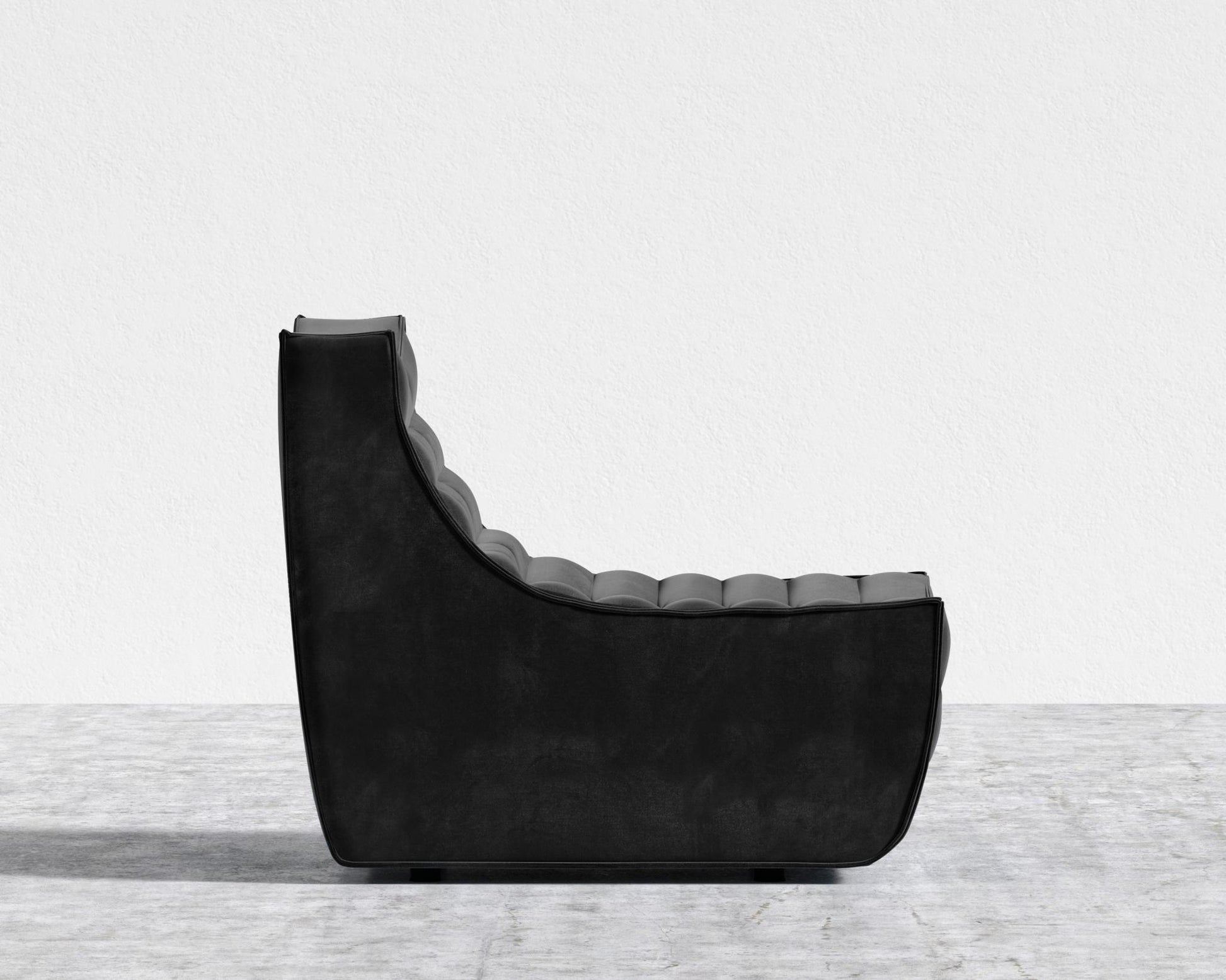 Tanner Armless - Plush Velvet - Black